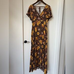 Retro Boho Mi Ami Francesca’s Whimsygoth Floral Maxi Dress M | fairy core